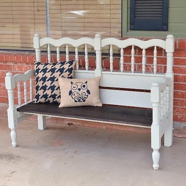 Bed Frame to Bench Beautiful Repurposed DIY