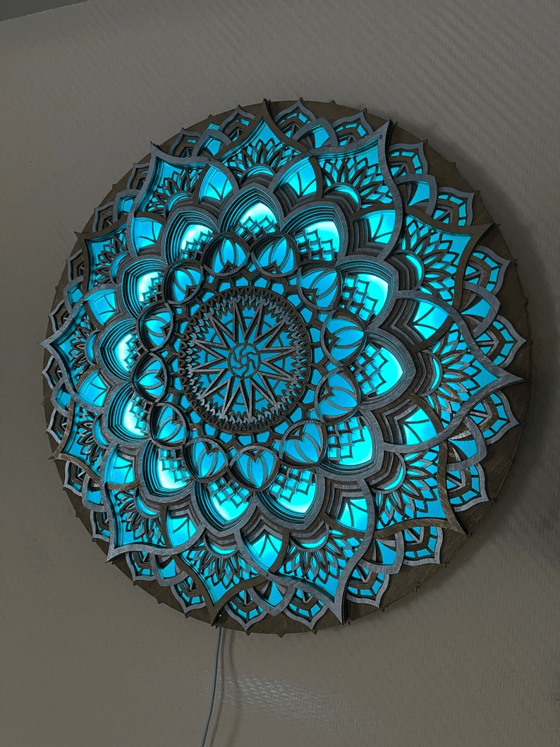 Custom Color LED Mandala Wall Light