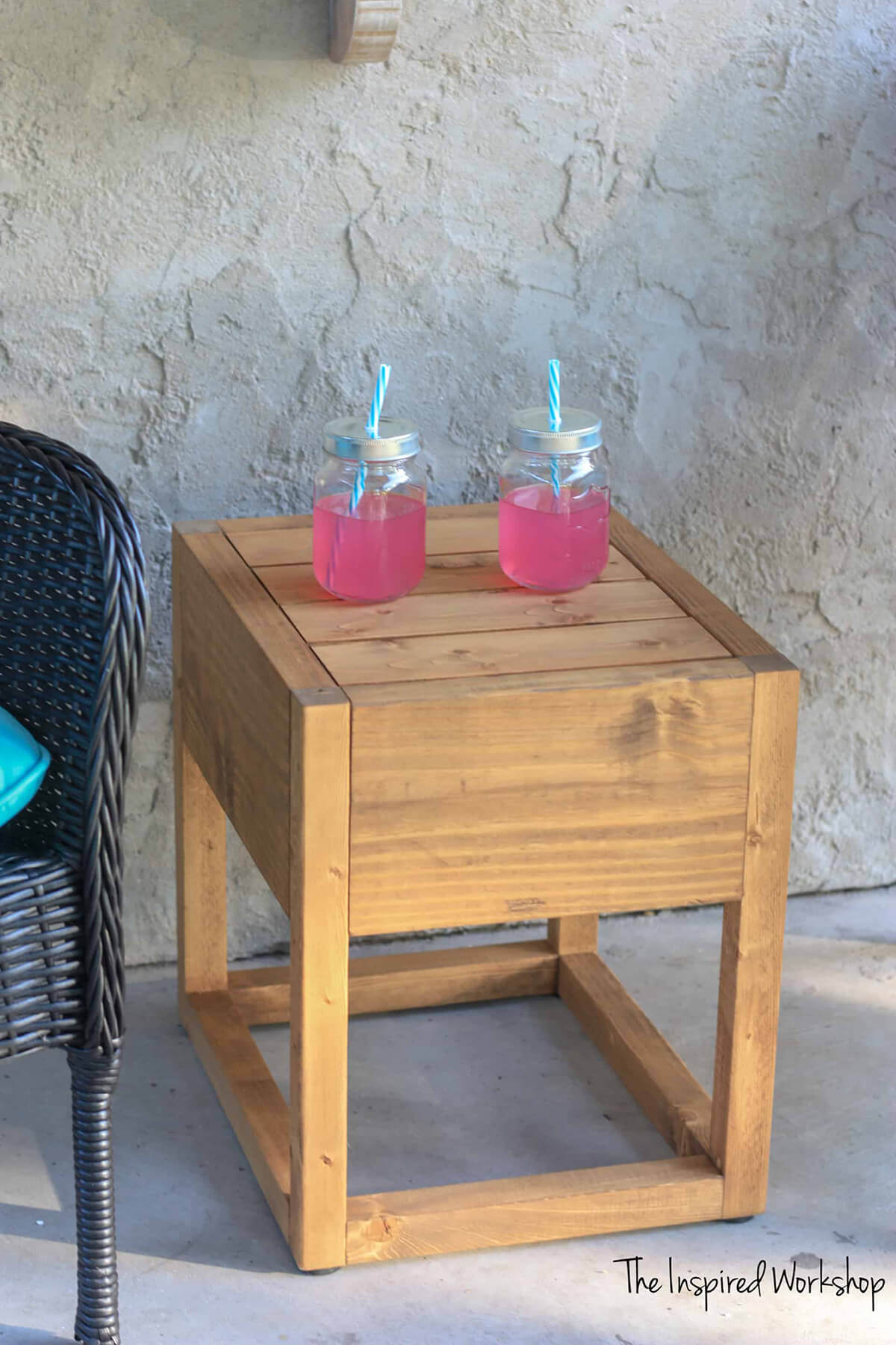 Box Top DIY Outdoor Wooden Side Table