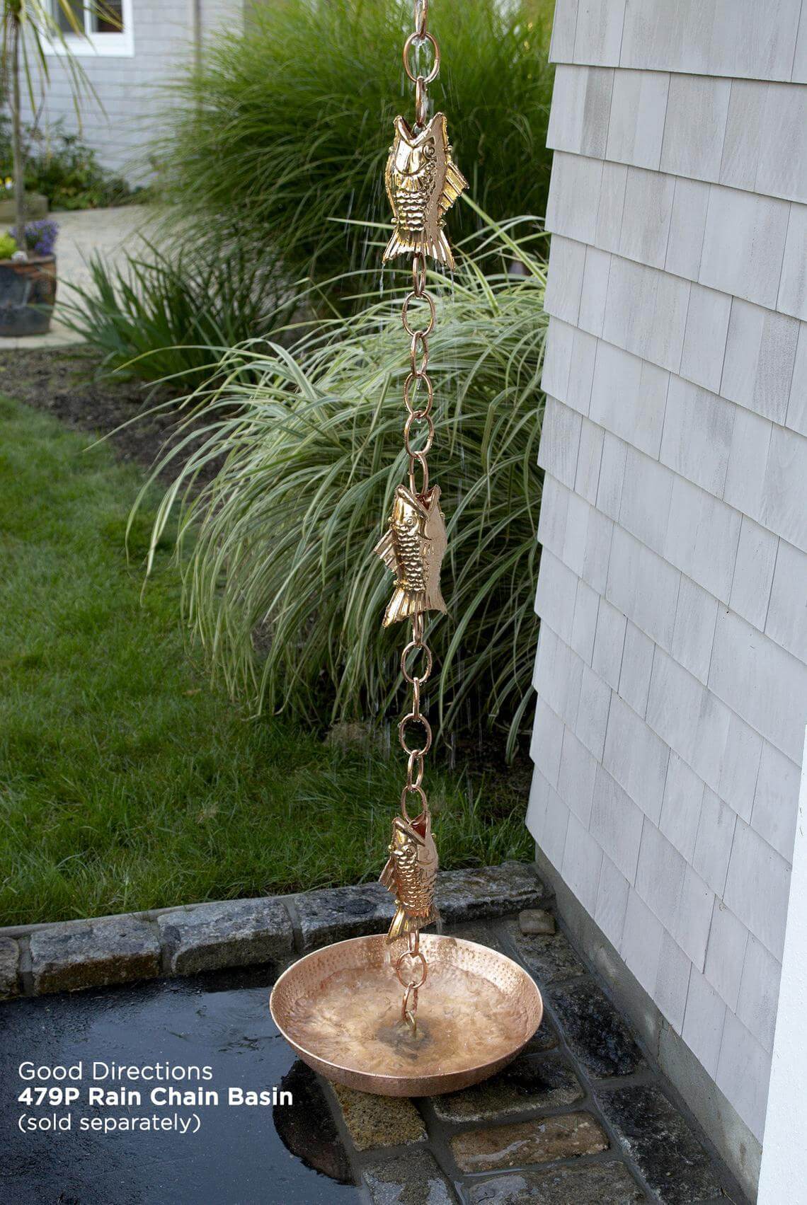 Cute Pure Copper Fish Rain Chain