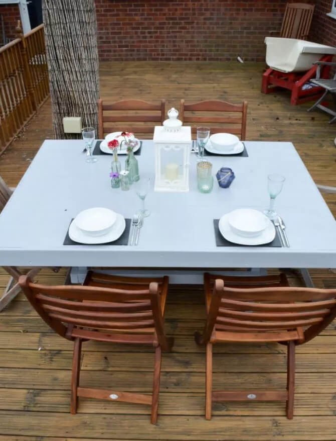 Repurposed Old Shed Outdoor Garden Table