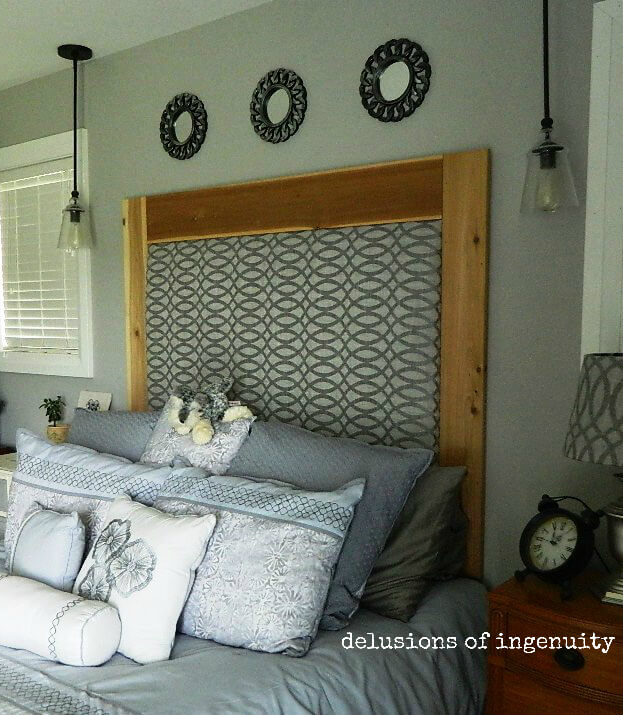 Wood and Window Treatment DIY Upholstered Headboard