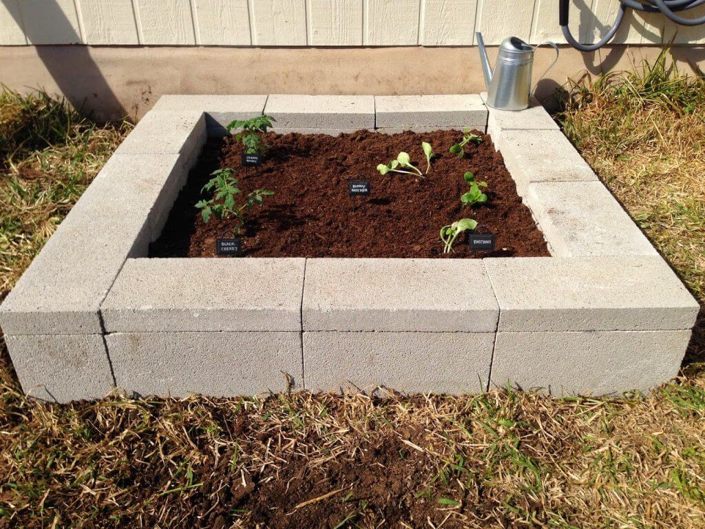 Cinder Block DIY Raised Garden Bed