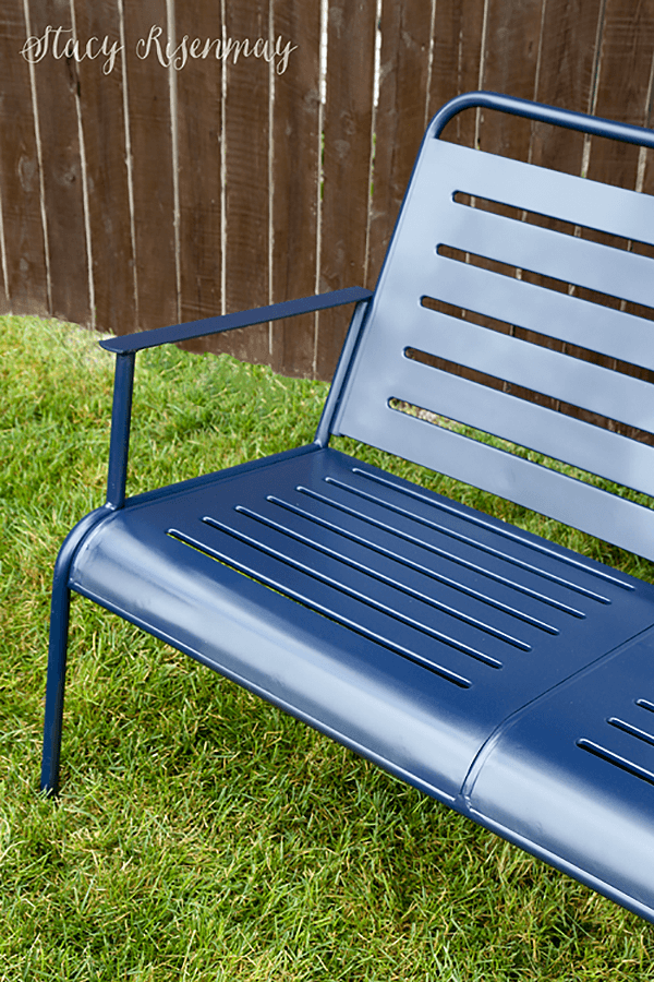 Outdoor Painted Metal Park Bench