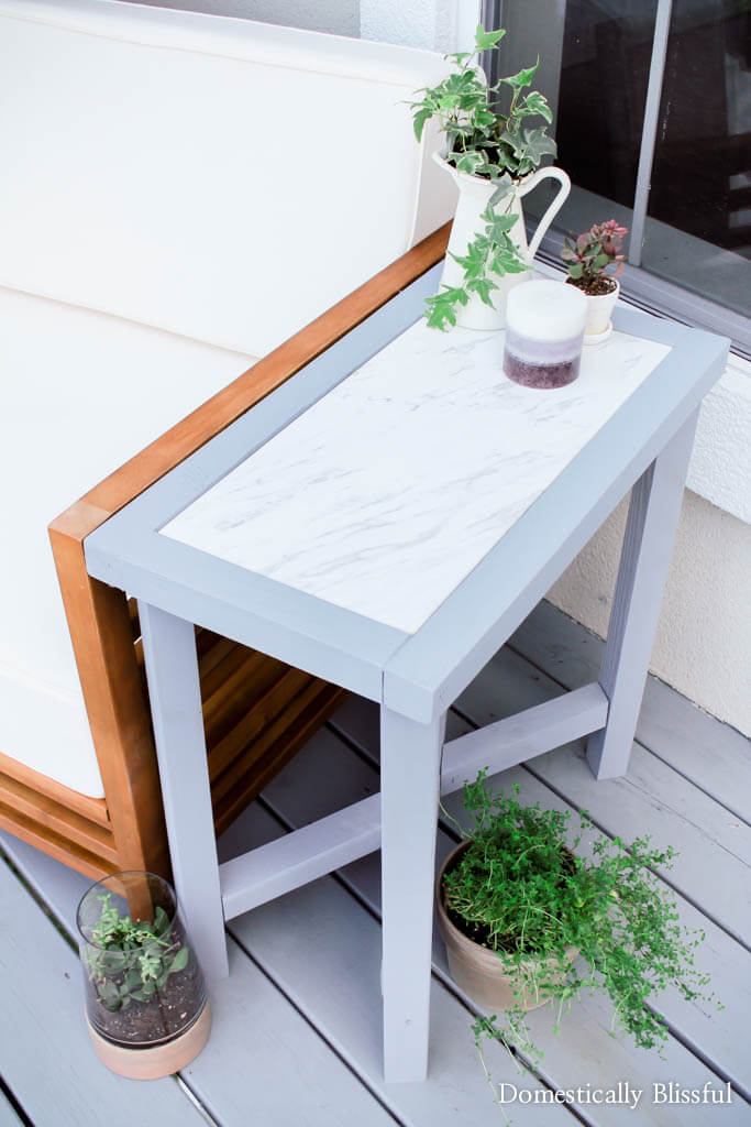 DIY Marble Insert Outdoor Accent Table