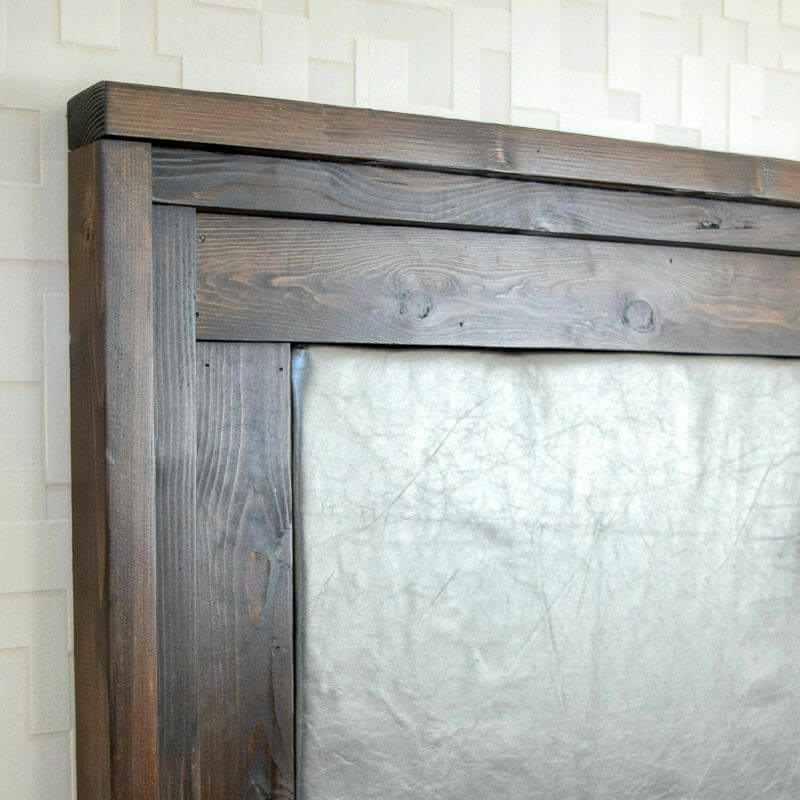 Upholstered Leather Headboard with Wood Frame