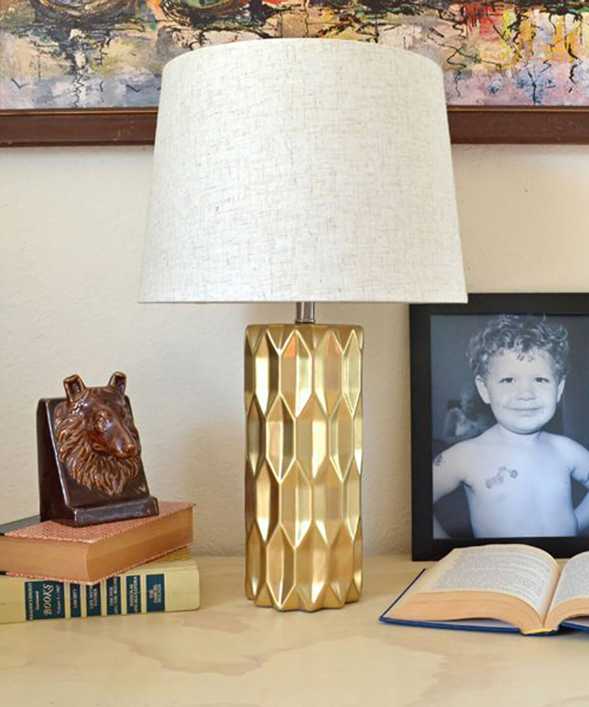 Beautiful Faceted Gold Office Lamp