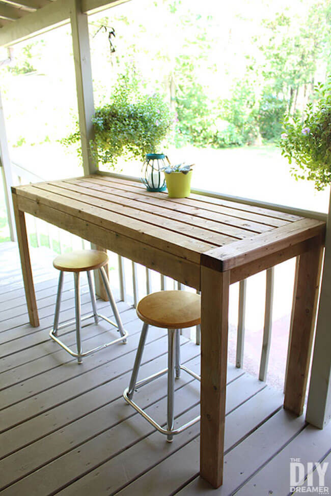 Easy 2X4 DIY Outdoor Bar Table