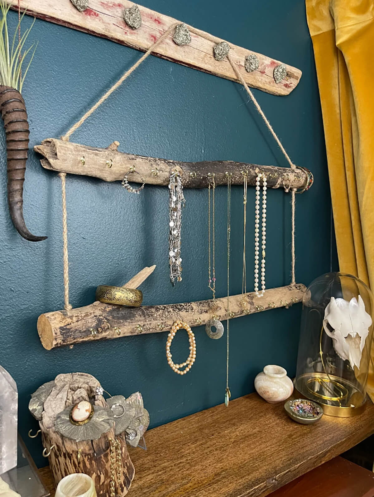 Boho Style Driftwood Jewelry Organizer