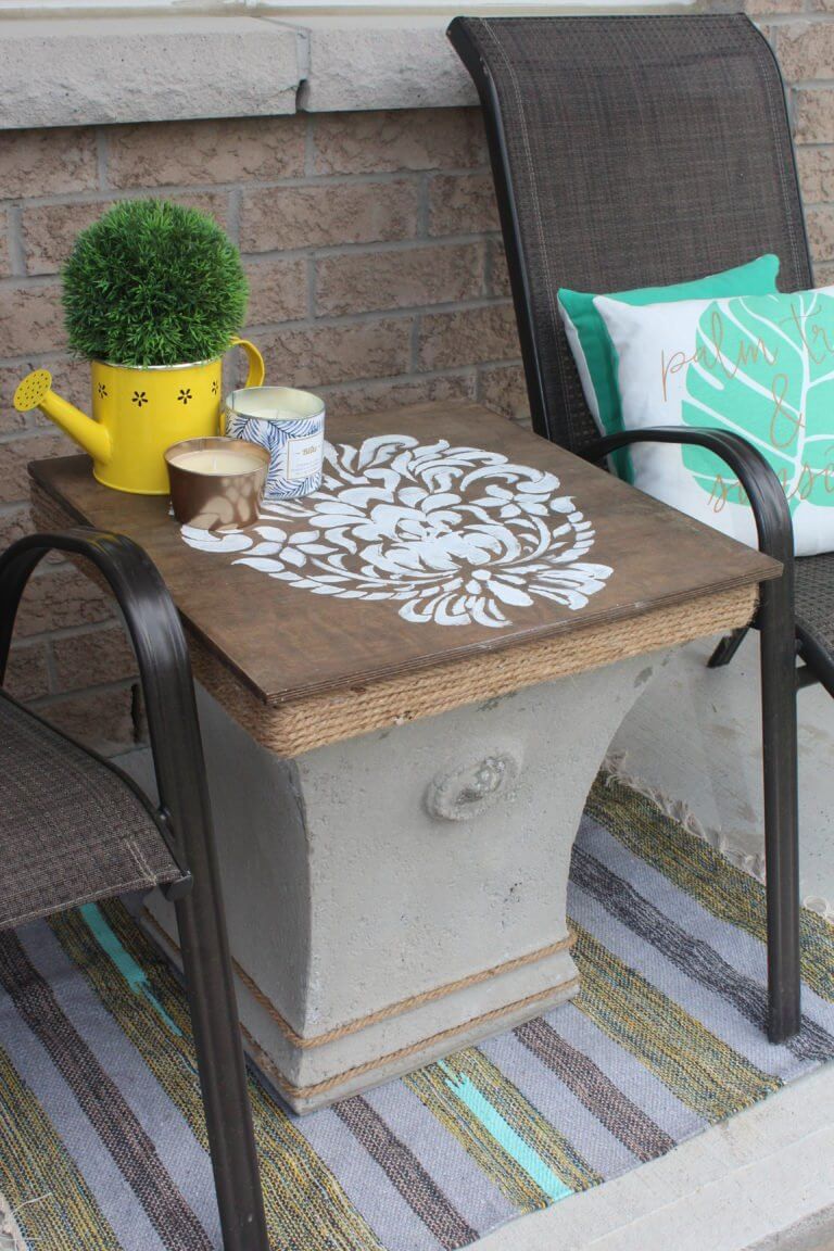 Reimagined Planter Into Patio End Table