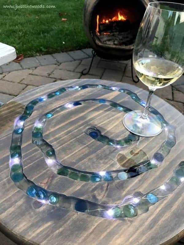 DIY Swirl LED Mosaic Bistro Table