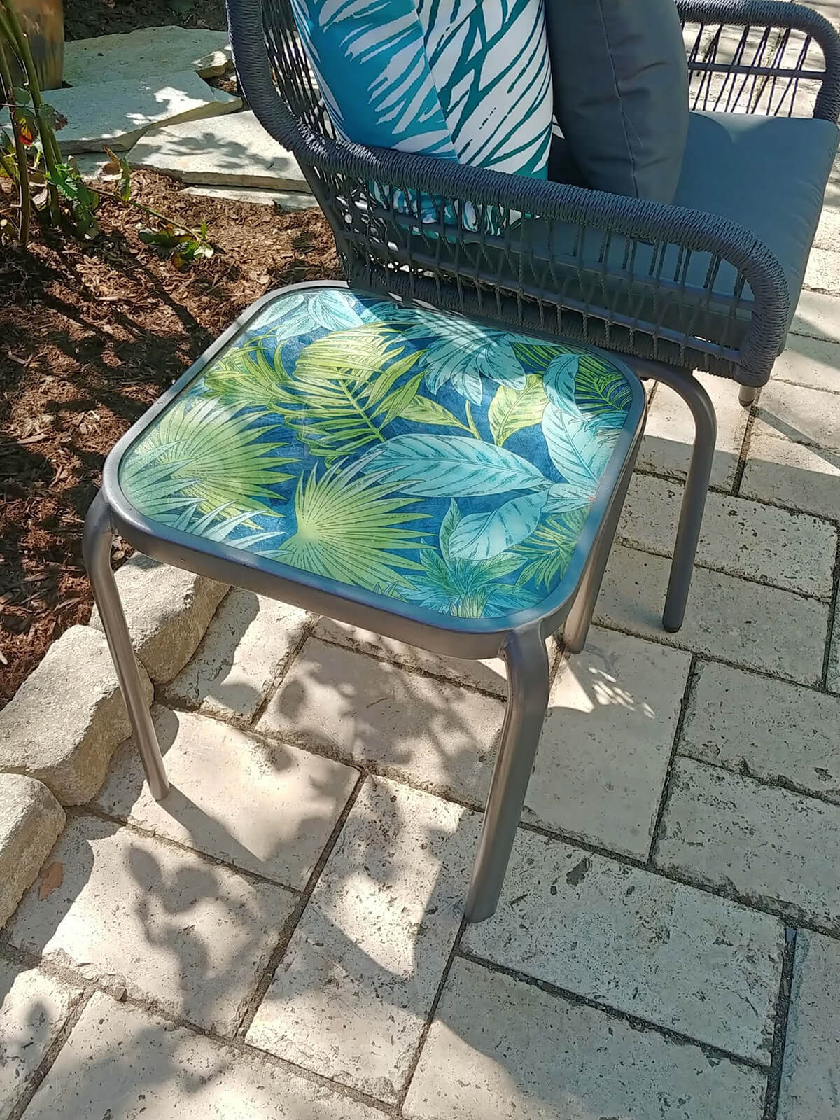 Tropical Themed Mod Podge Accent Table