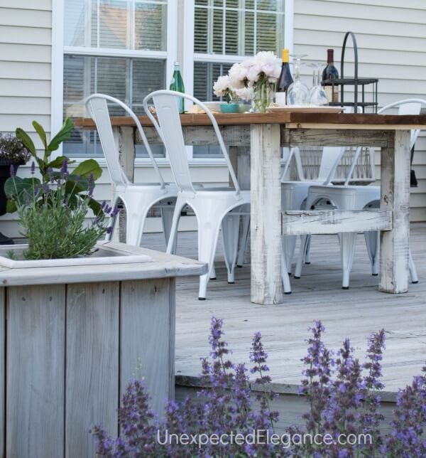 Rustic Farmhouse Distressed Leg Outdoor Dining Table