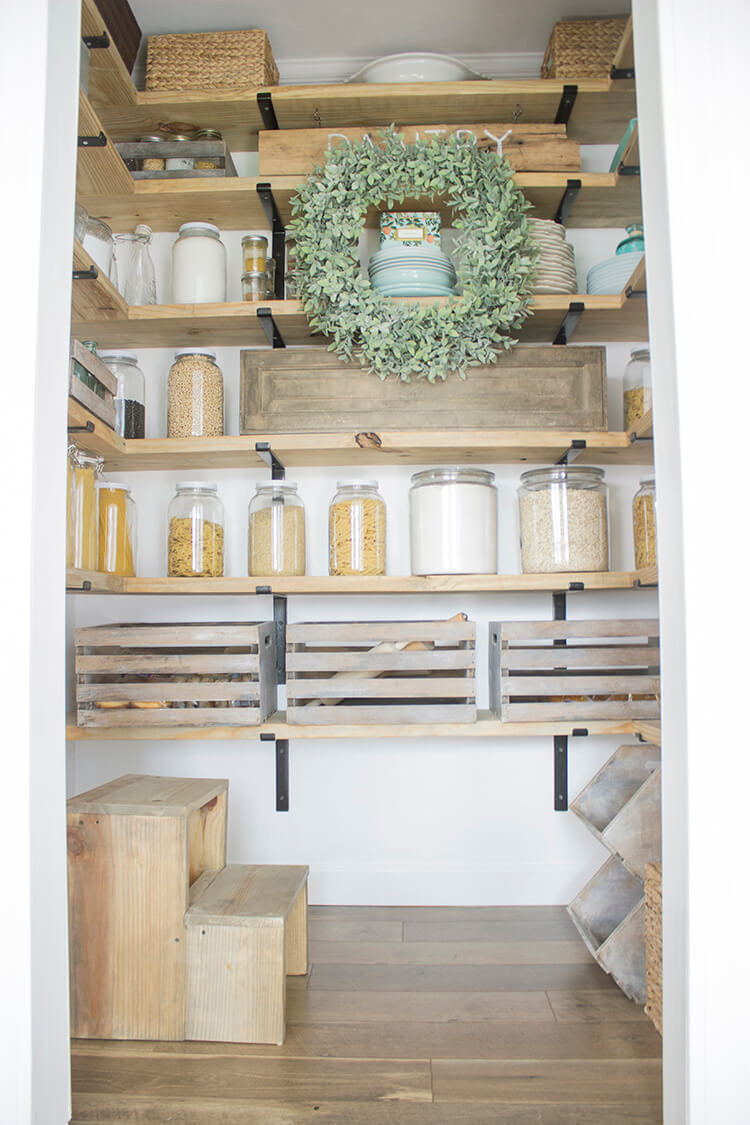 Odd Space to Country Pantry Storage Idea
