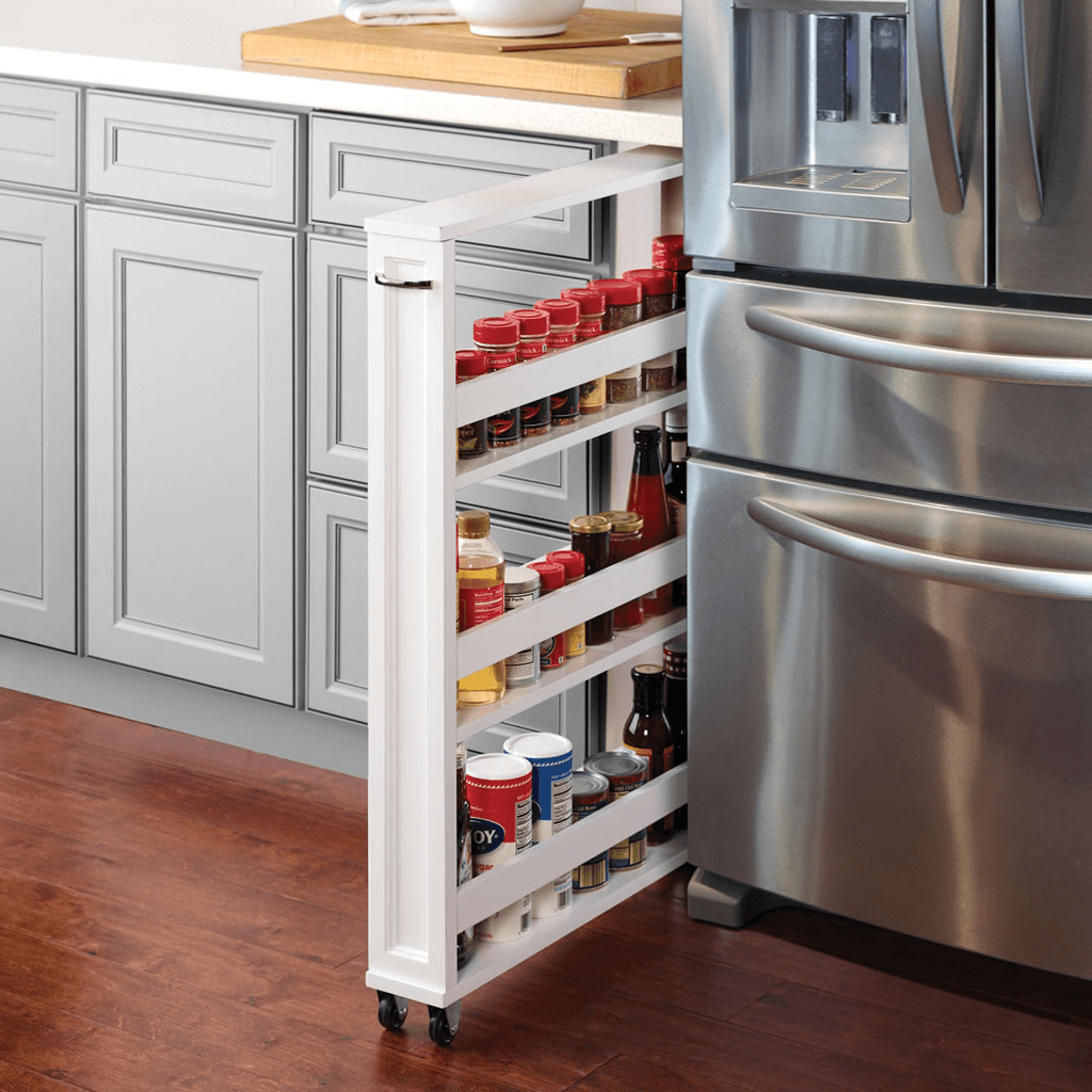 Spice Rack on Casters with Drawer Pull