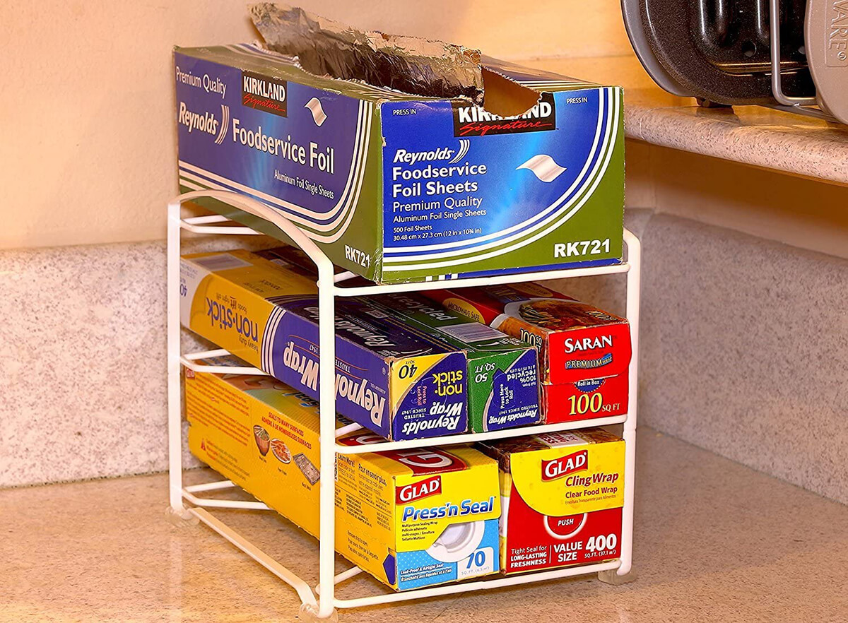 Kitchen Wrap Organizing Rack with Three Shelves