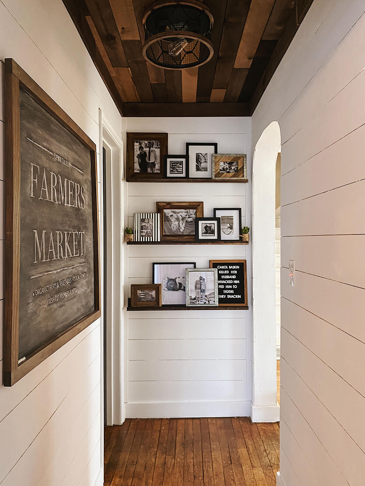 Shiplap Walls and Weathered Plank Ceiling