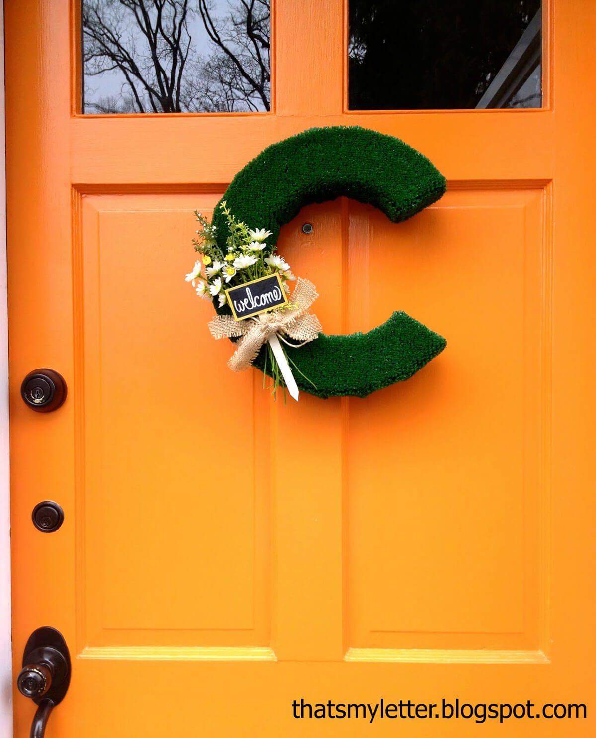 Oversized Flower Turf Letter Wreath