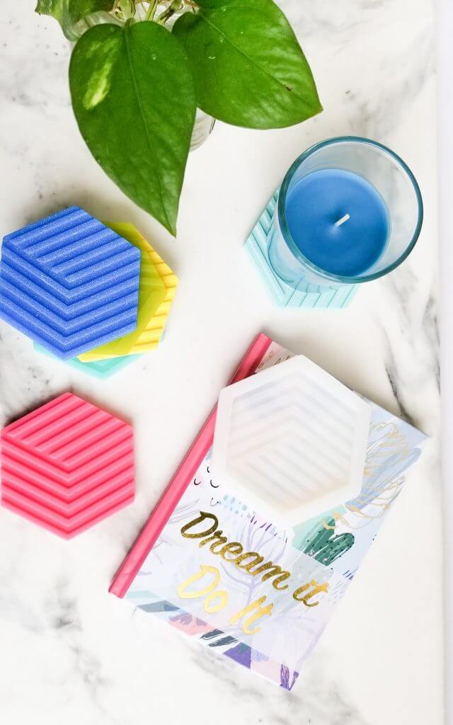 Colorful Hexagon Epoxy Resin Coasters