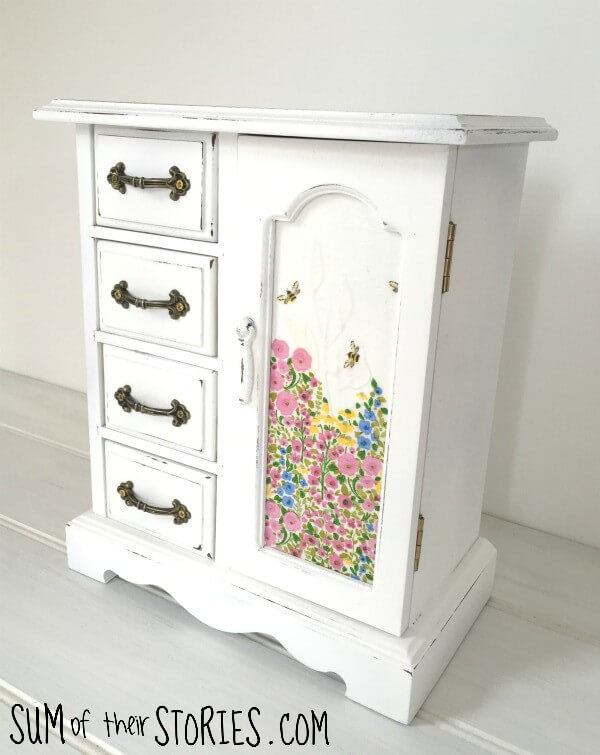 Painted Mod Podge Jewelry Box Makeover