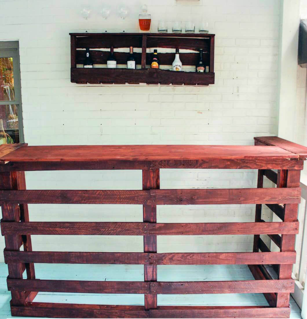 Pallet Bar in Cherry Stain