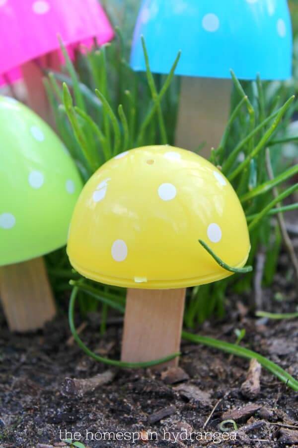 Upcycled Plastic Egg Mushroom Designs
