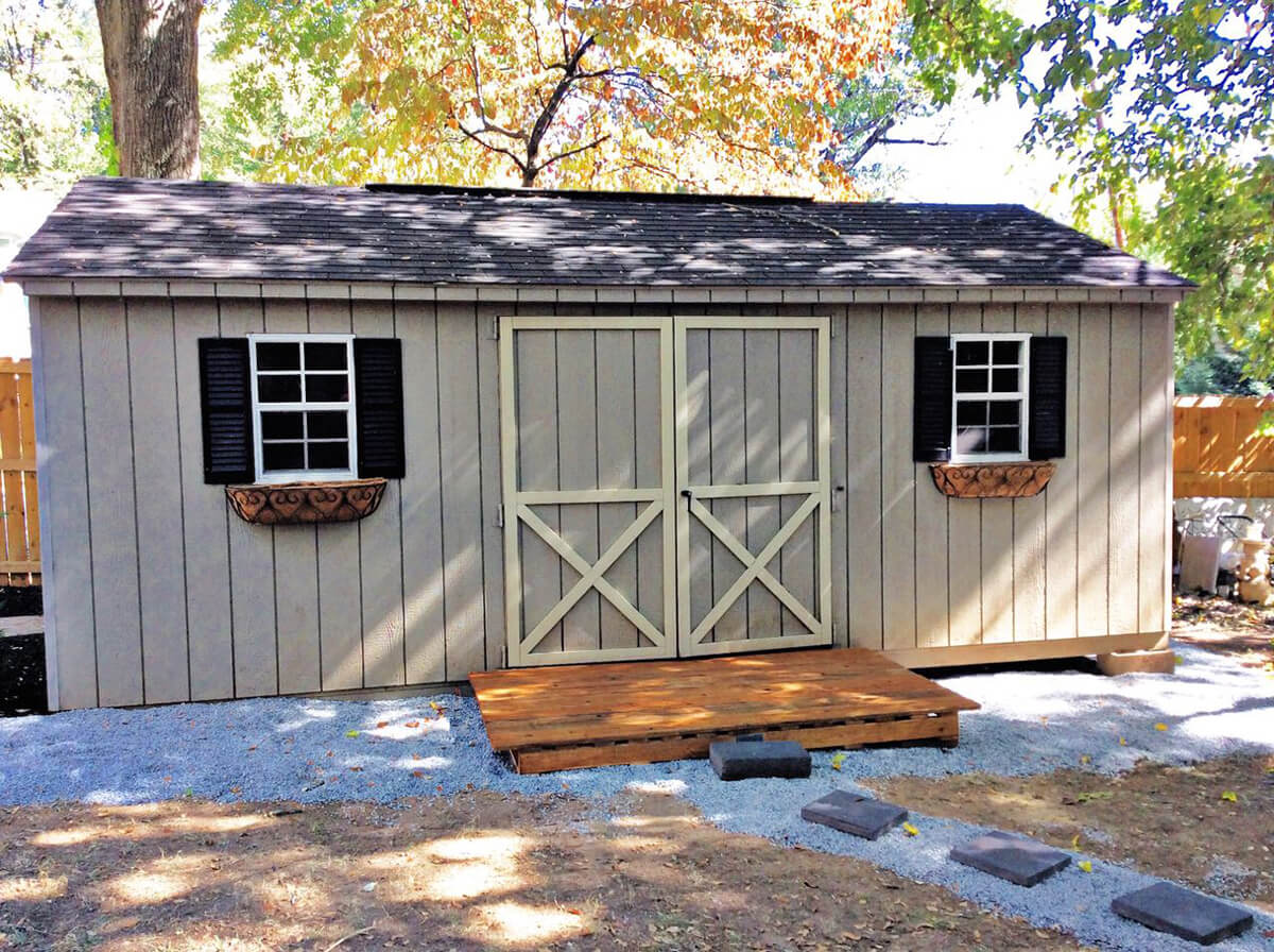 Space-Saving Affordable Backyard Shed Wood Deck