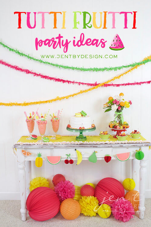 Joyful Tutti-Frutti Birthday Party Dessert Table