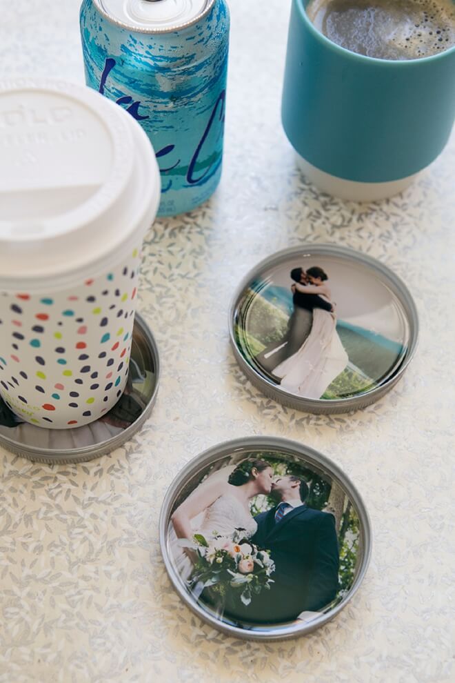 Resin-Sealed Jar Lid Photo Coasters
