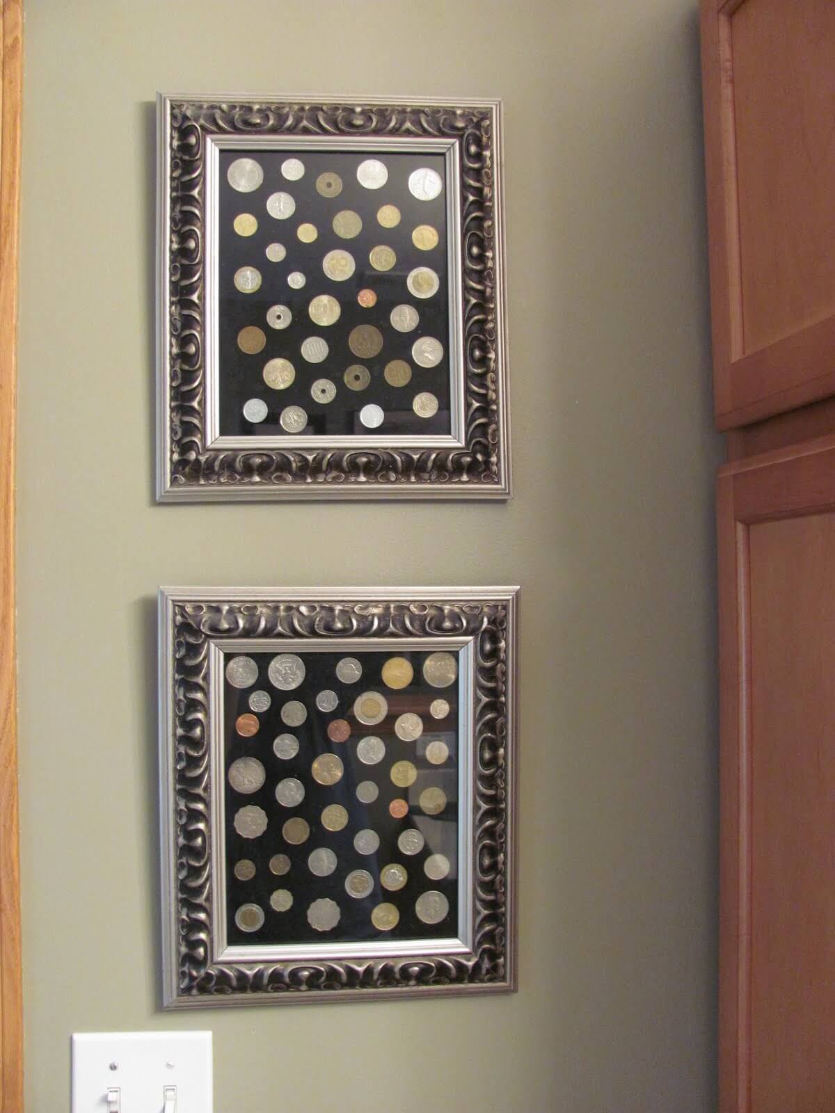 Showcase International Coins in a Framed Display