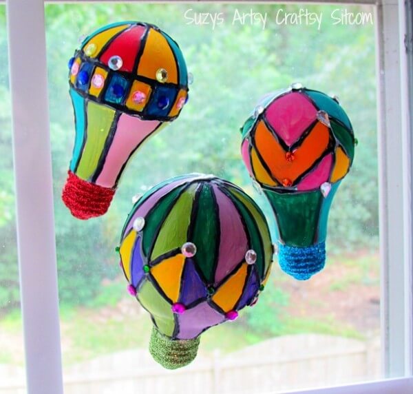 Faux Hot Air Balloon Suncatchers