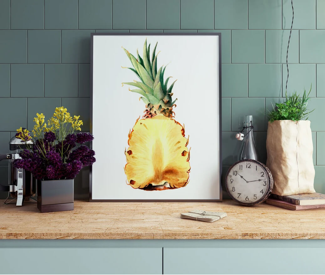 Vintage Pineapple Wall Art Print
