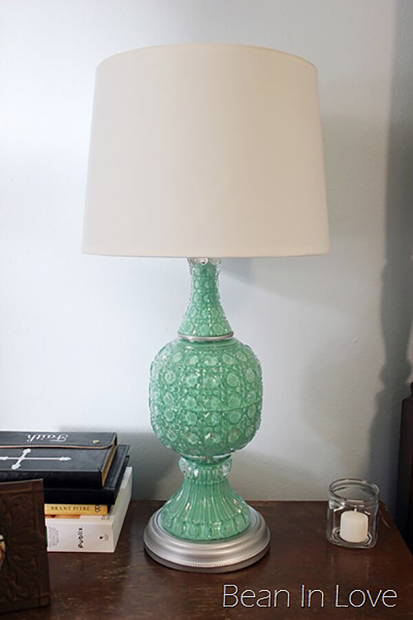 DIY Painted Glass Bedside Lamps