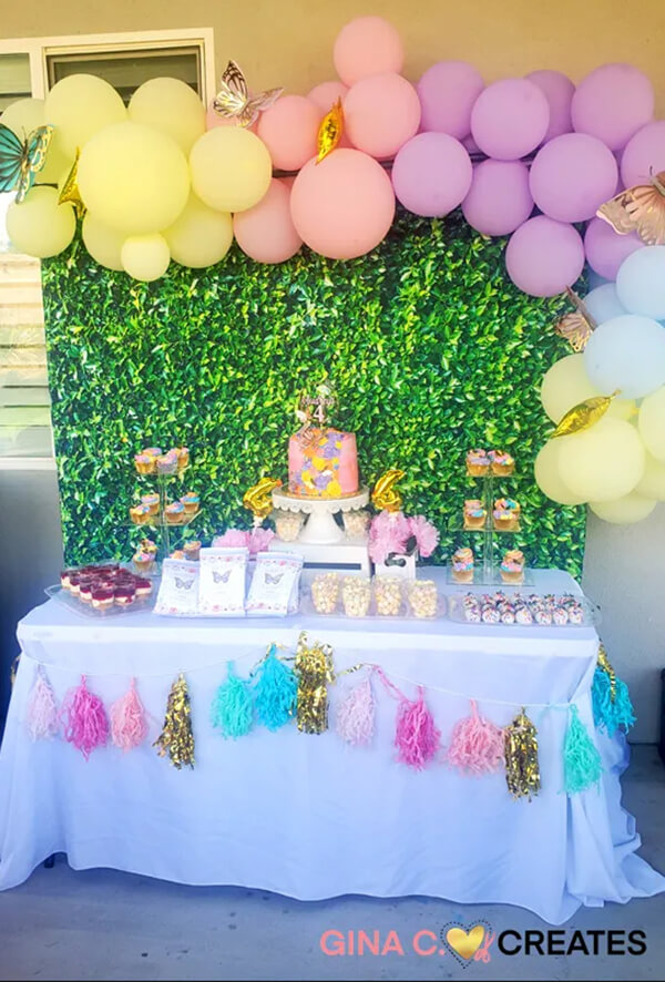 Giving a Cake Table a Dramatic Backdrop