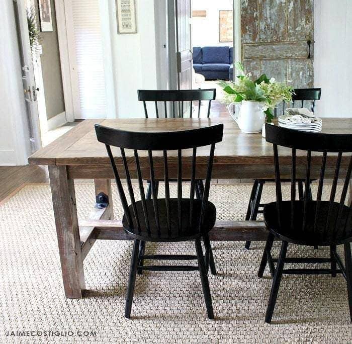 Farmhouse Faux Barn Wood Dining Room Table