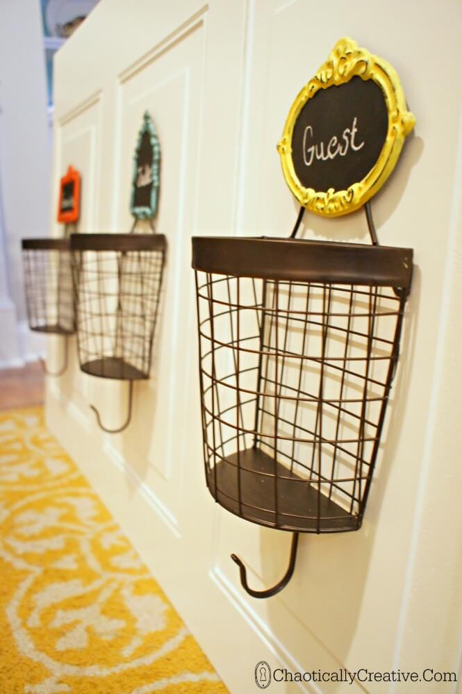 DIY Wire Basket Coat Rack