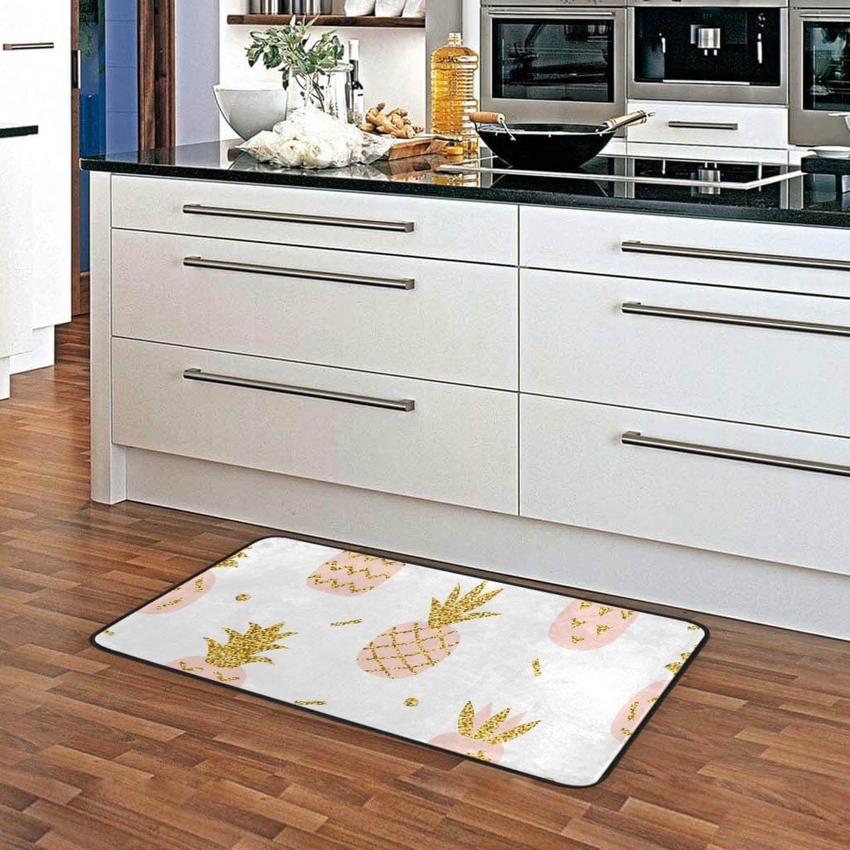 Beautiful Tropical Pineapple Kitchen Rug