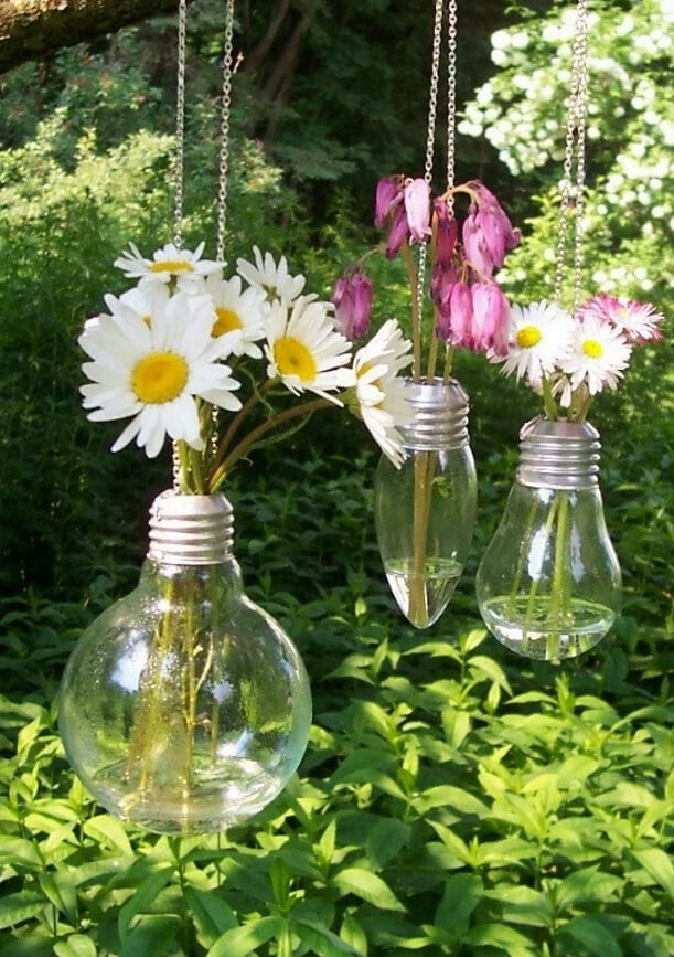 Light Bulb Hanging Flower Vase