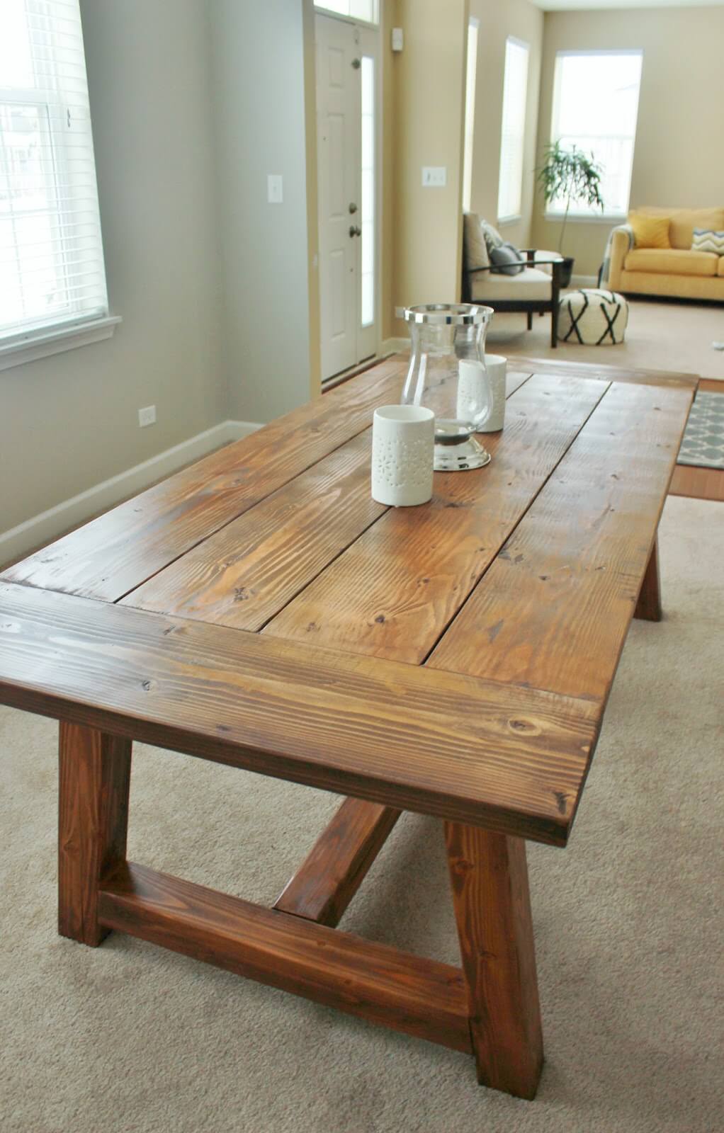 Thick Plank DIY Farmhouse Dining Table