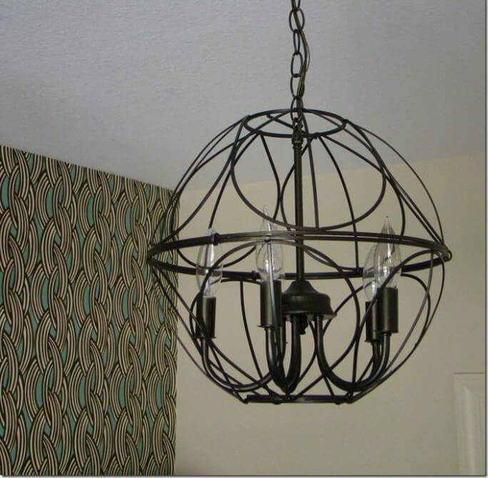 Black Metal Garden Basket Orb Light