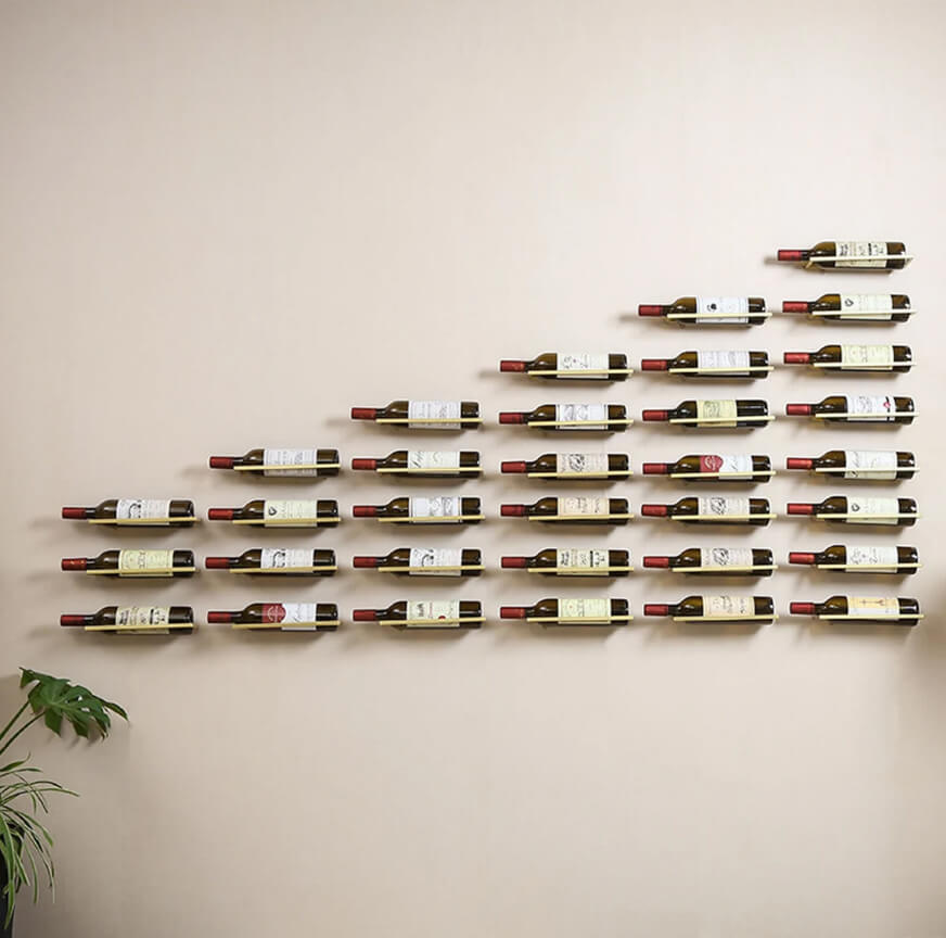 Minimalist Metal Wall-Mounted Wine Racks