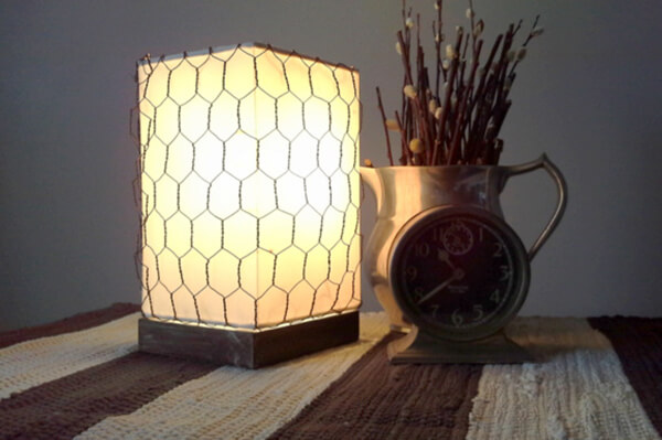 Elegant Chicken Wire Wrapped Lampshade