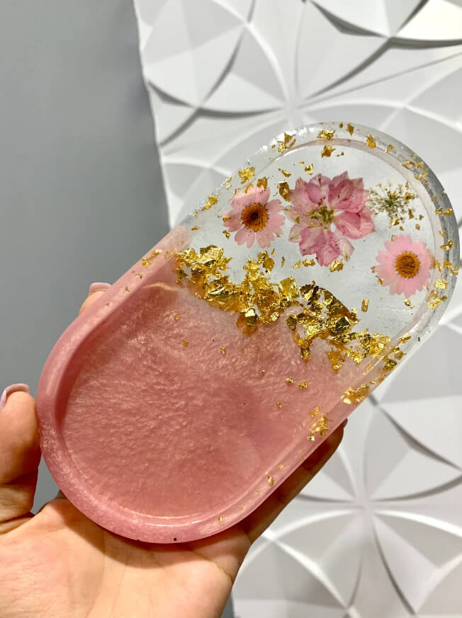 Petite Pink and Gold Tray
