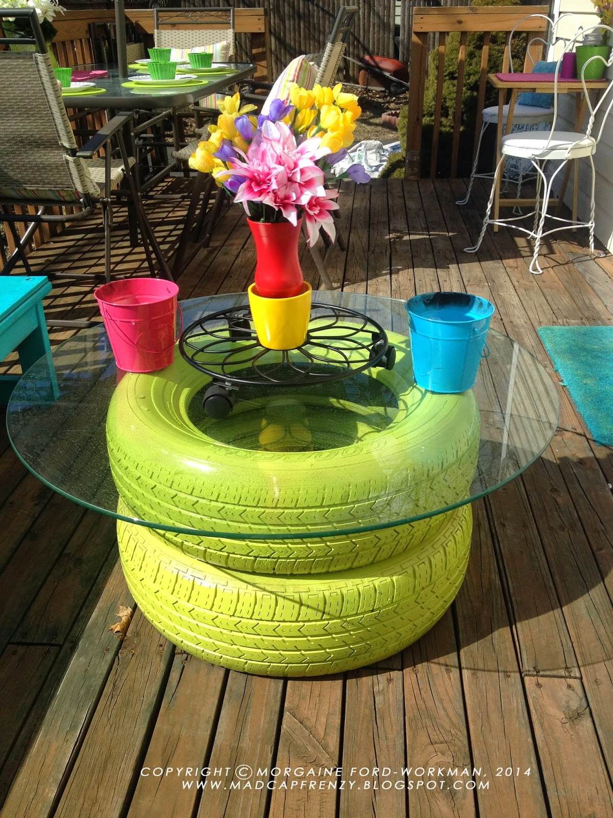 Cool Outdoor Tire Table from Used Tire