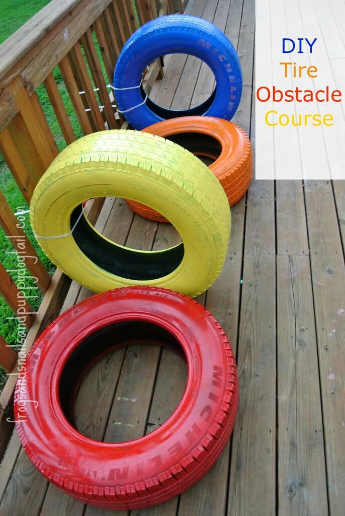 Ninja Warrior Inspired Tire Obstacle Course
