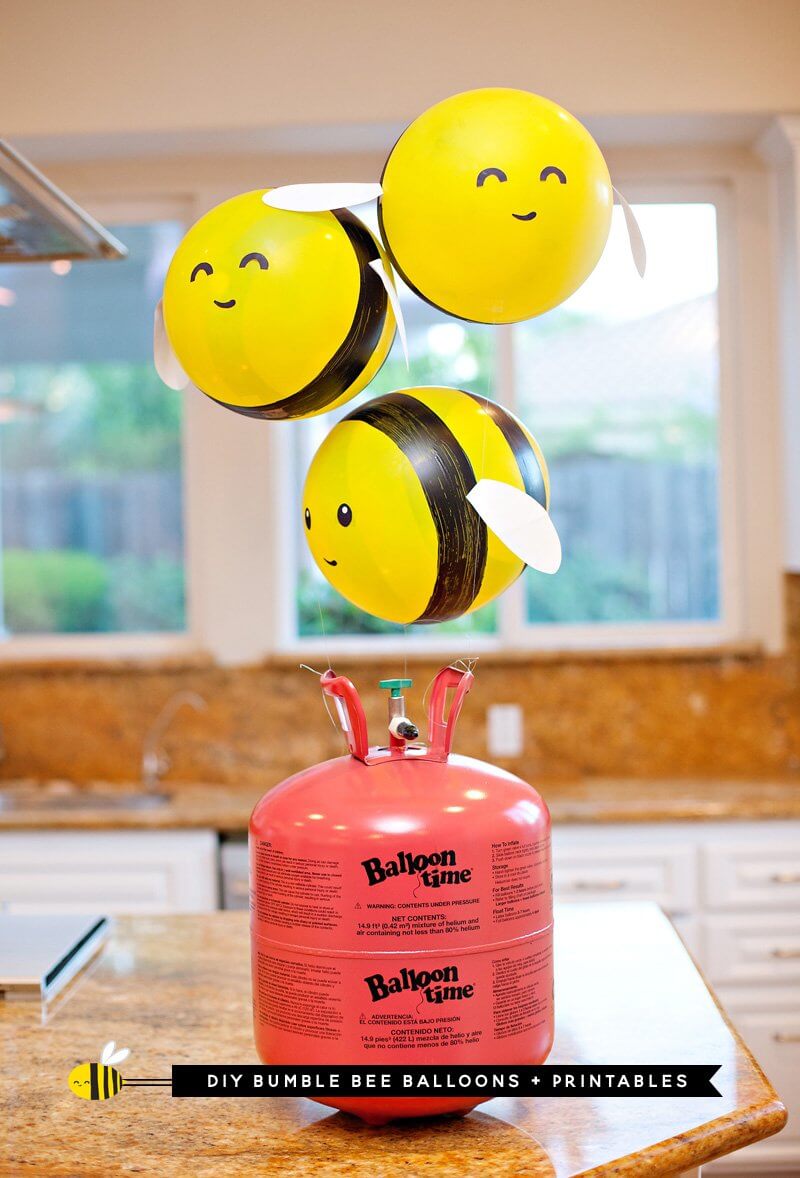 Sweet and Smiling Bumblebee Balloons