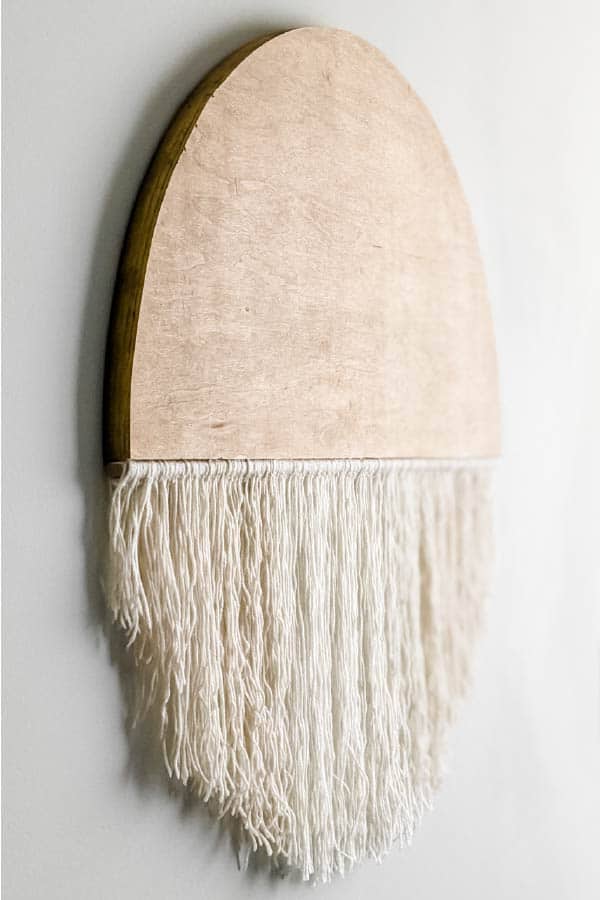 Half Wood Half Yarn Oval Wall Hanging