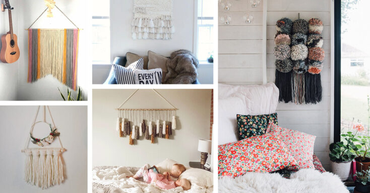 Featured image for Cozy Up Your Favorite Room with these 26 DIY Yarn Wall Hanging Ideas