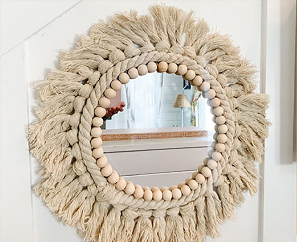 Uniquely Beaded Coastal Mantel with Threads