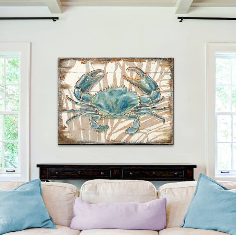 Charming Crab Painting on Wall